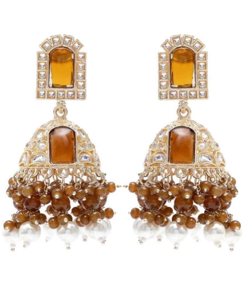     			Jiyanshi fashion Brown Jhumki Earrings ( Pack of 1 )