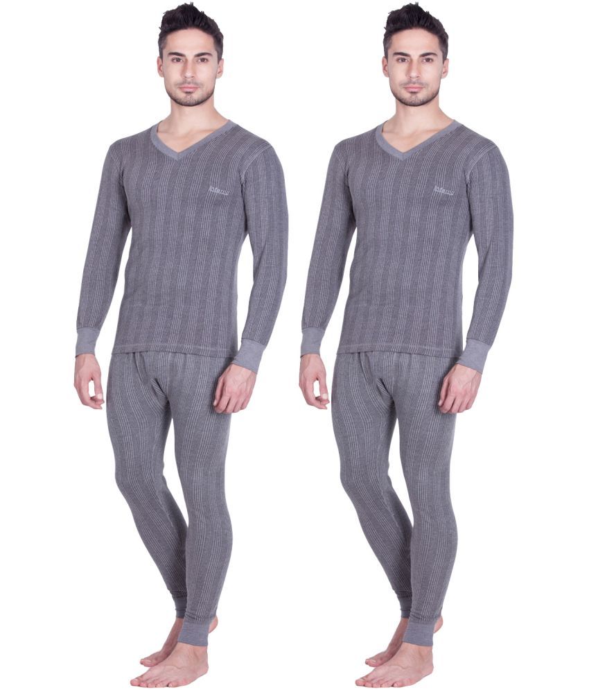     			Lux Inferno Charcoal Polyester Men's Thermal Tops ( Pack of 2 )