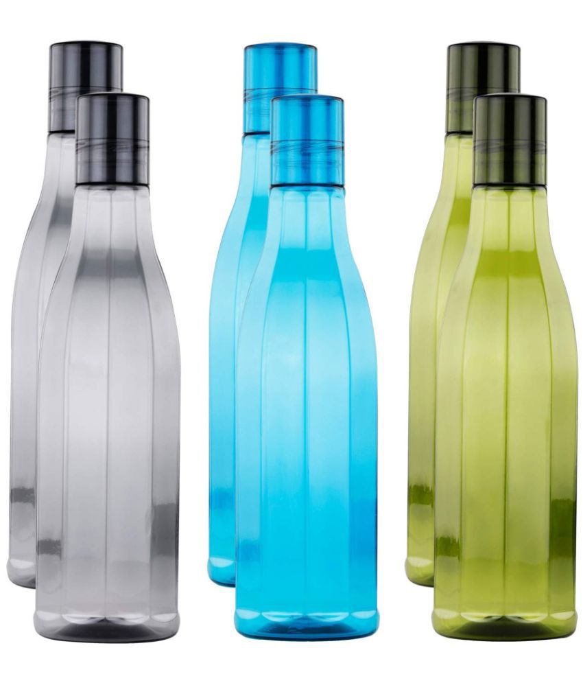    			Oliveware Multicolour Water Bottle 6x1000ml mL ( Set of 6 )