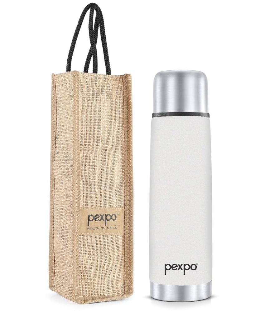     			Pexpo 24Hrs Hot/Cold White Thermosteel Flask ( 500 ml )
