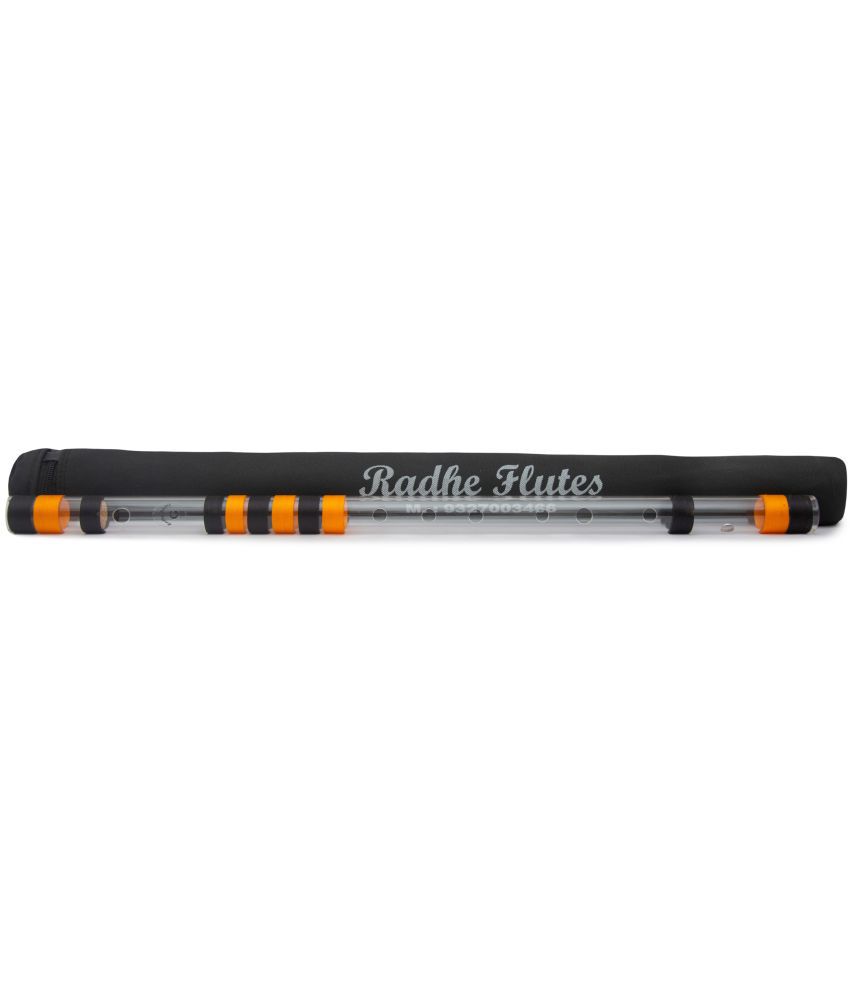     			Radhe Flutes Acrylic Bansuri G Natural Right Handed Base Octave (19 inch) With Hard Cover