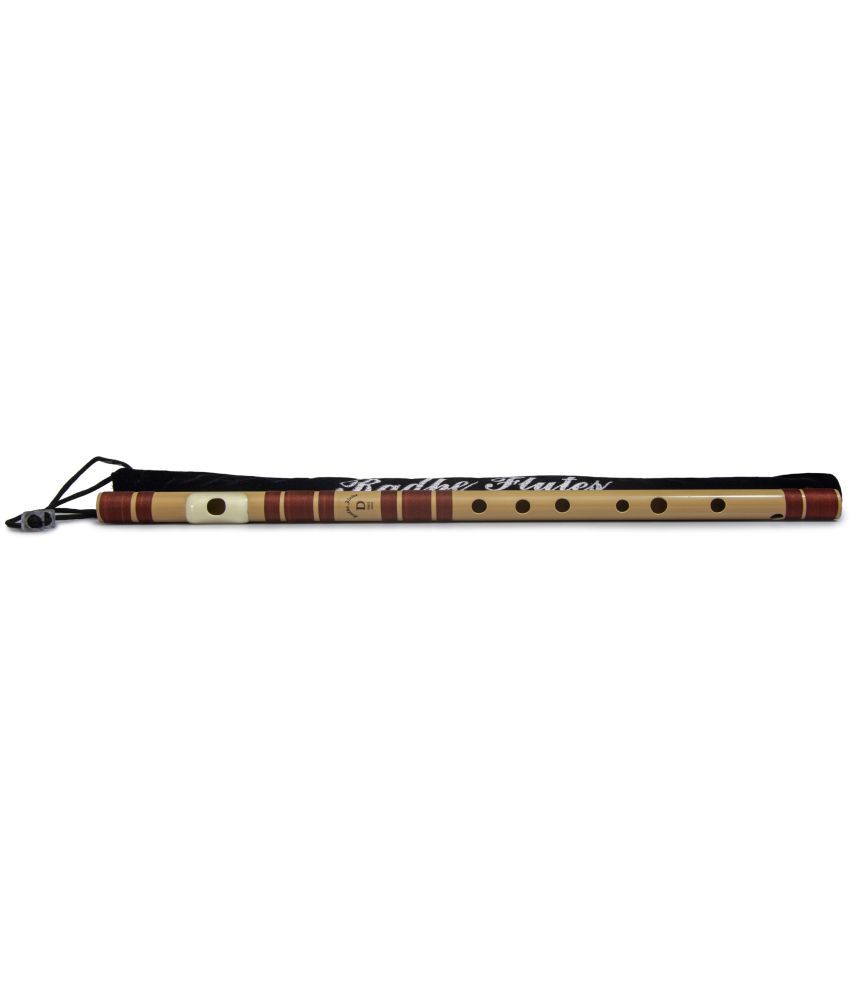     			Radhe Flutes PVC Fiber D Natural Bansuri Middle Octave RIGHT Handed With VELVET COVER