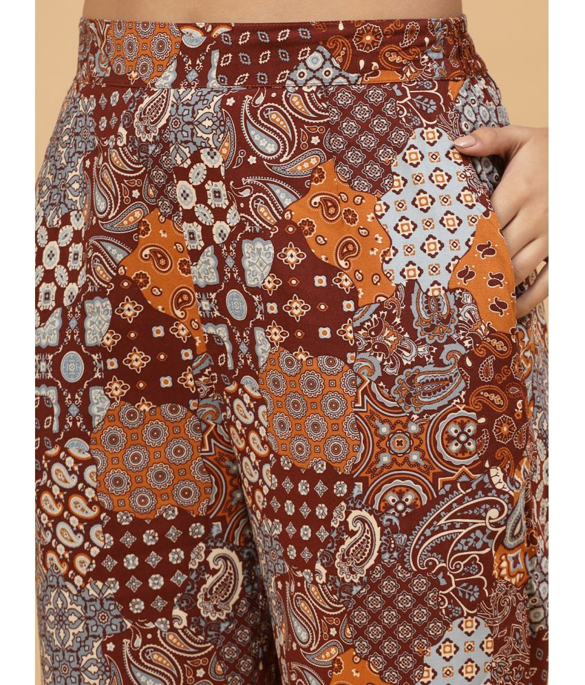     			Rigo Women Brown Paisley Print Co-ord