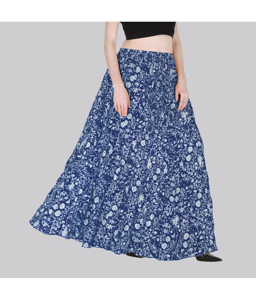     			Sttoffa Blue Cotton Women's Broomstick Skirt ( Pack of 1 )