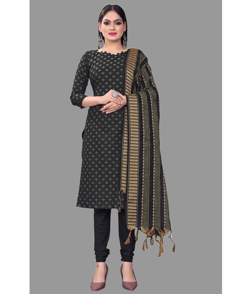     			Apnisha Unstitched Georgette Printed Dress Material - Black ( Pack of 1 )