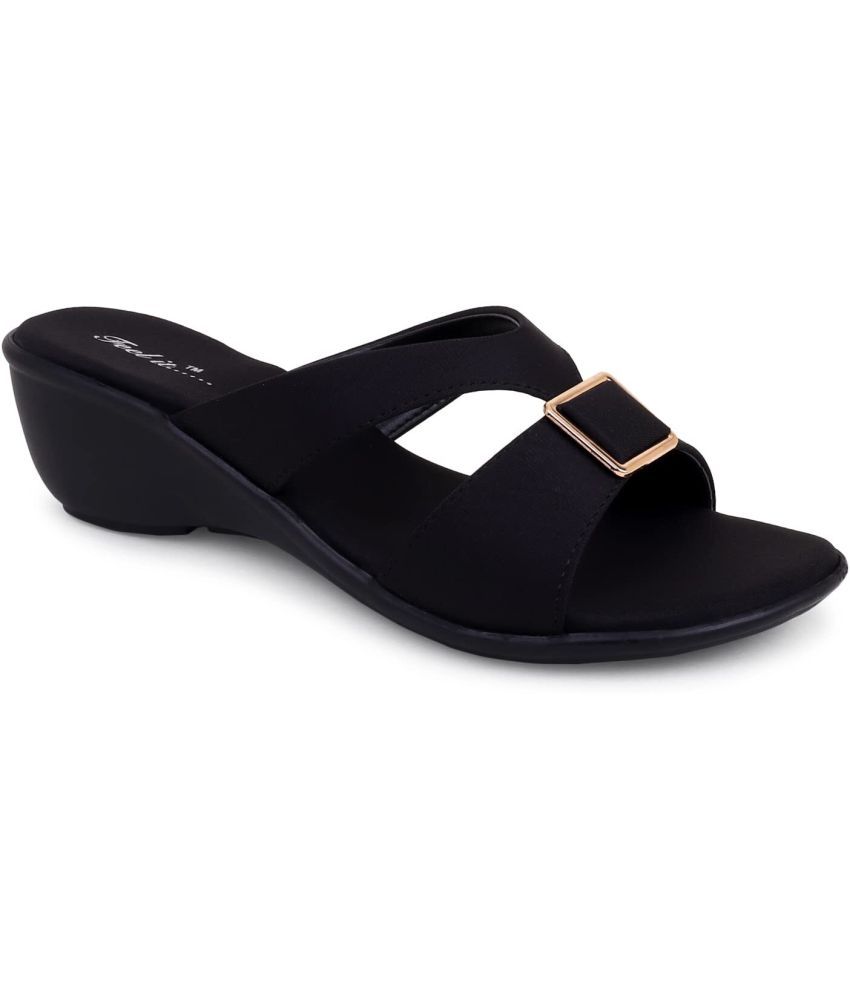     			Feel It Black Women's Slip On Heels