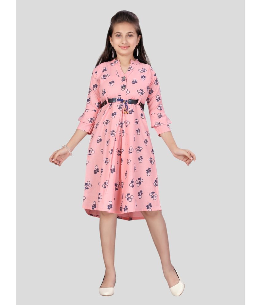     			Aarika Pink Cotton Girls A-line Dress ( Pack of 1 )