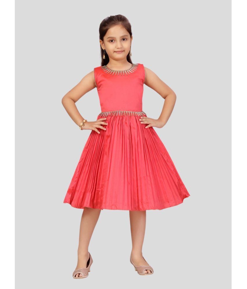     			Aarika Red Silk Girls Frock ( Pack of 1 )