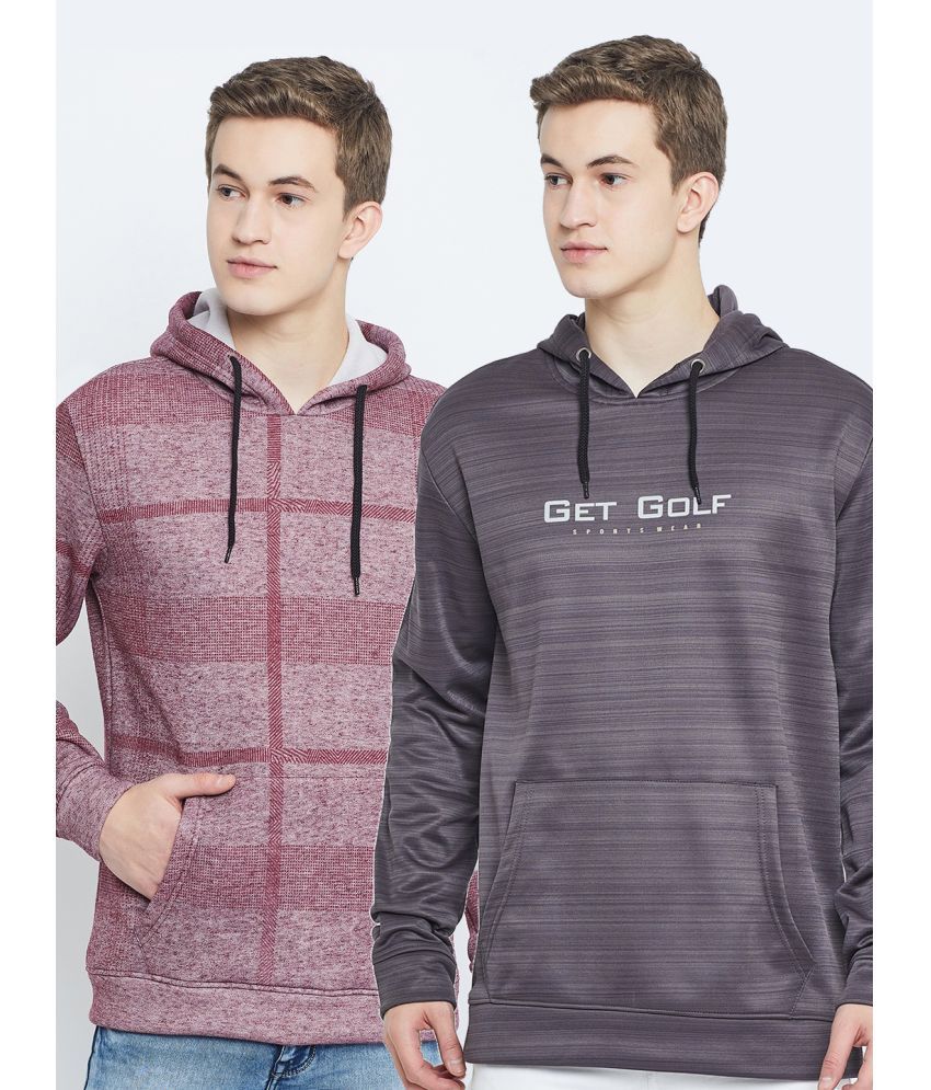     			GET GOLF Fleece Hooded Men's Sweatshirt - Grey ( Pack of 2 )