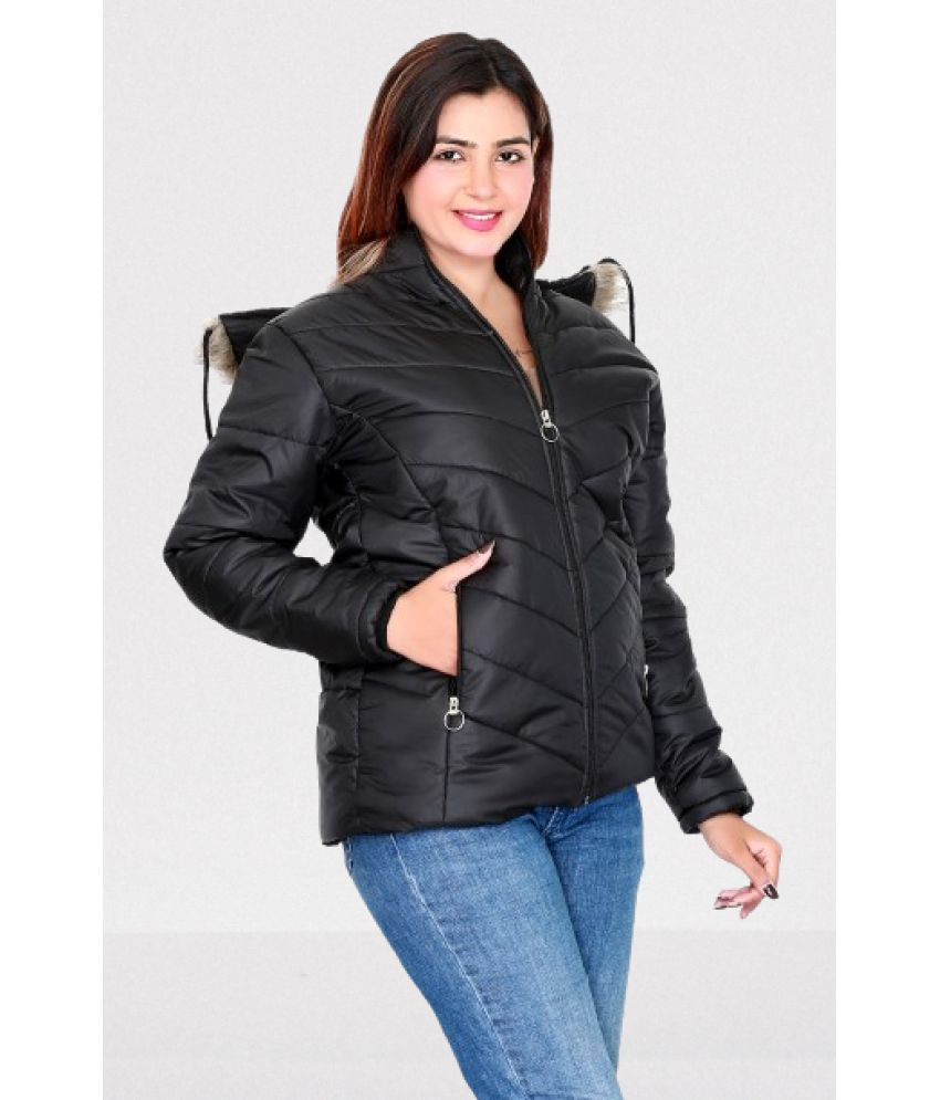     			SCOLLER - Nylon Black Hooded Jackets