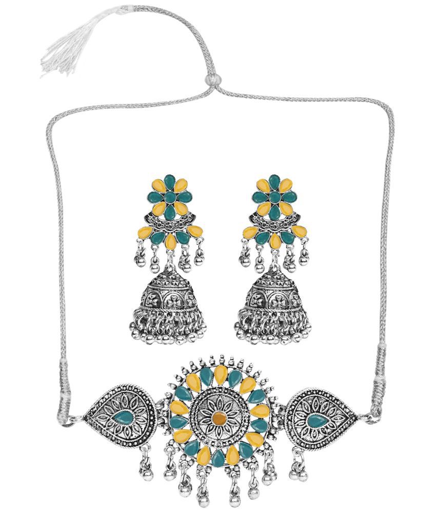     			Sunhari Jewels Multi Color German Necklace Set ( Pack of 1 )