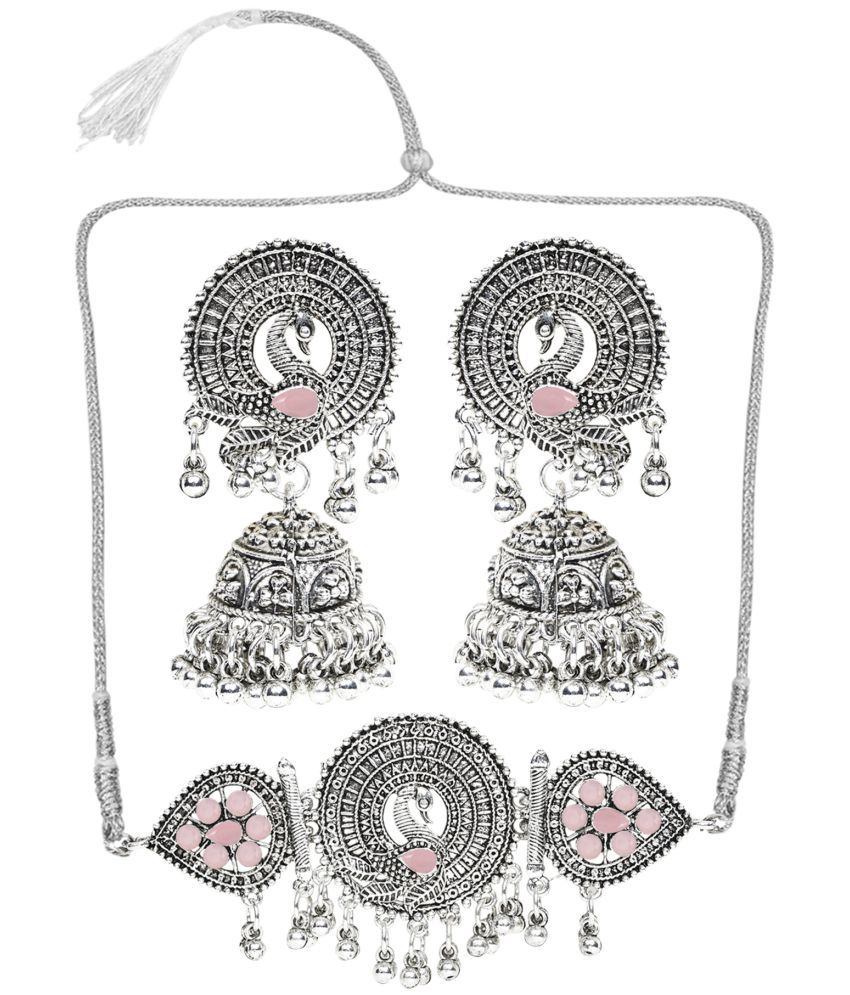     			Sunhari Jewels Pink Alloy Necklace Set ( Pack of 1 )