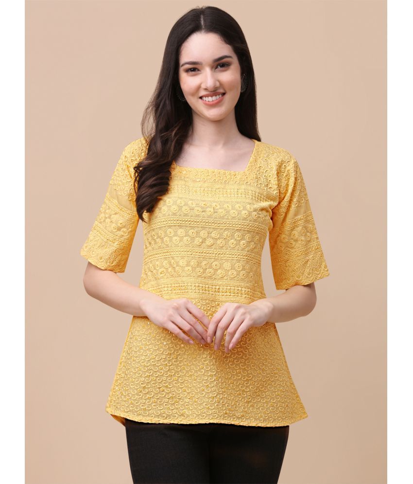     			gufrina Yellow Viscose Women's Regular Top ( Pack of 1 )