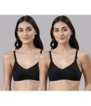 Dollar Missy Pack of 2 Cotton Lightly Padded Women's T-Shirt Bra ( Black )