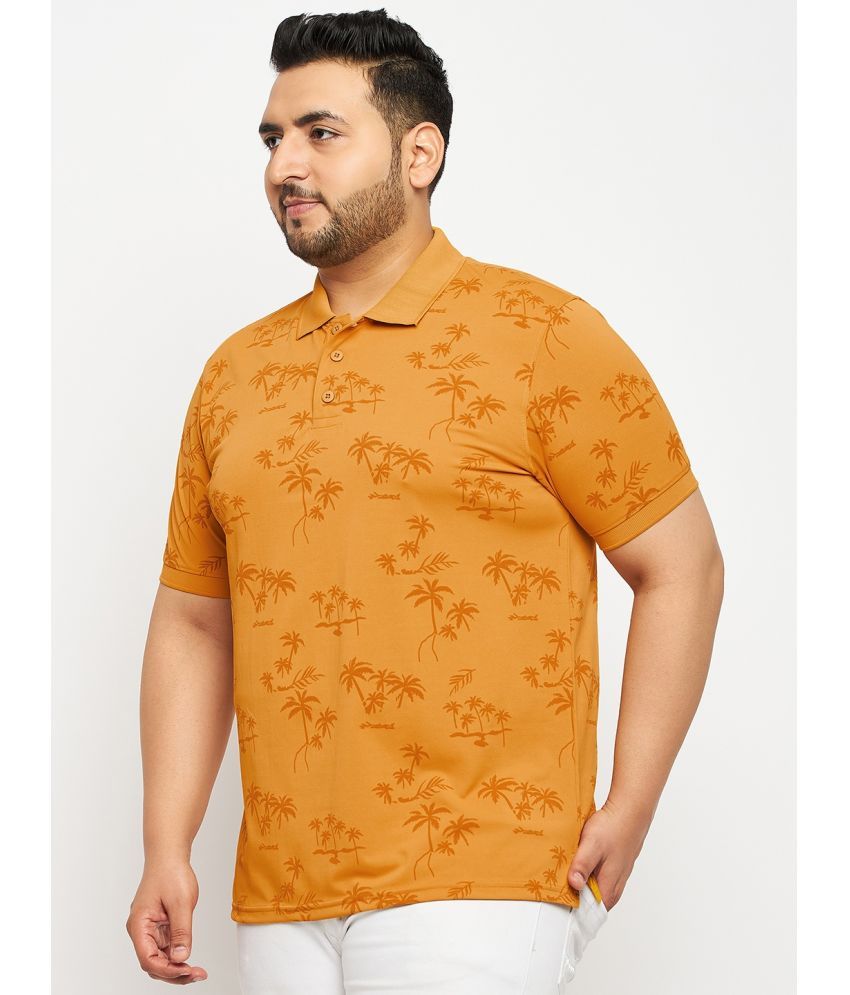     			Auxamis Cotton Blend Regular Fit Printed Half Sleeves Men's Polo T Shirt - Mustard ( Pack of 1 )