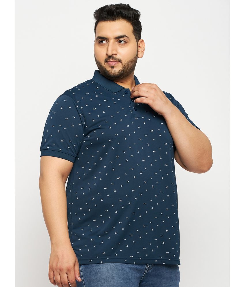     			Auxamis Cotton Blend Regular Fit Printed Half Sleeves Men's Polo T Shirt - Navy ( Pack of 1 )