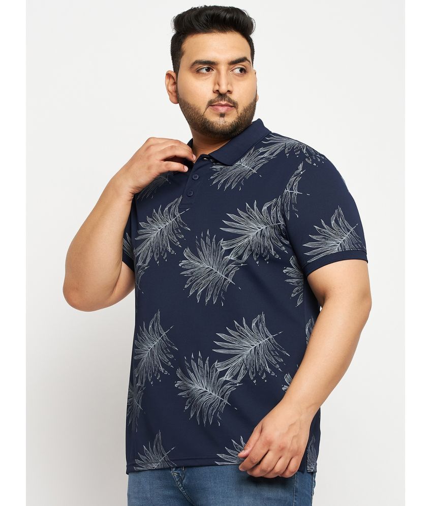     			Auxamis Cotton Blend Regular Fit Printed Half Sleeves Men's Polo T Shirt - Navy ( Pack of 1 )