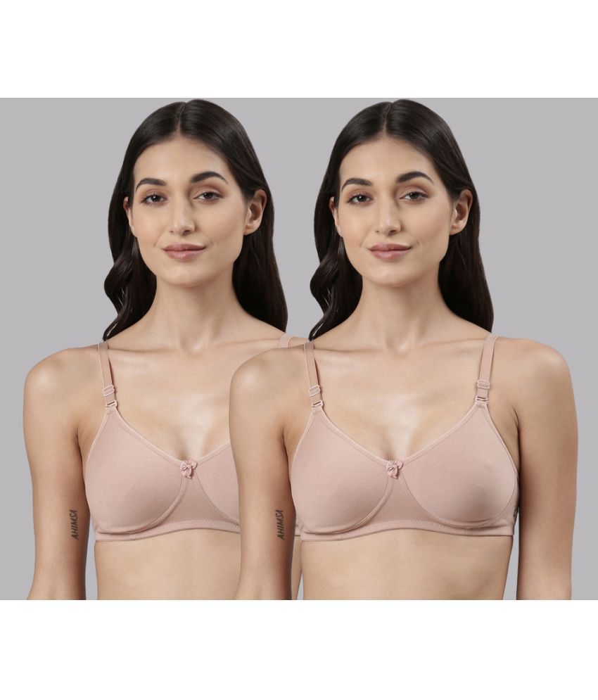     			Dollar Missy Pack of 2 Cotton Lightly Padded Women's T-Shirt Bra ( Beige )