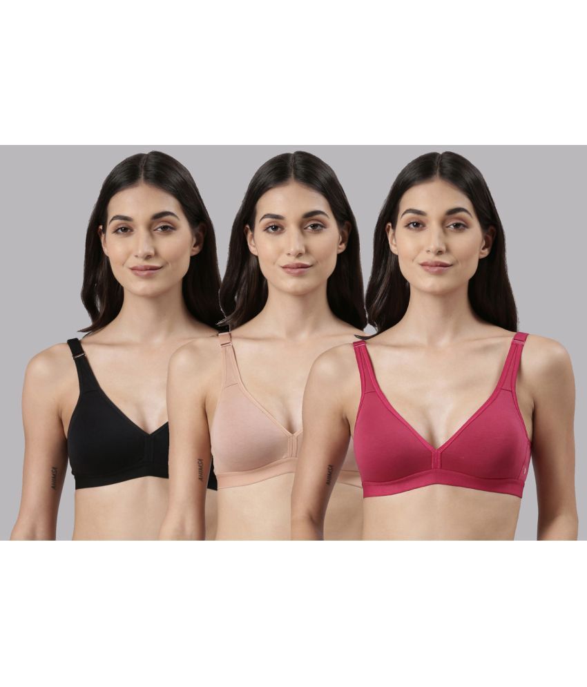     			Dollar Missy Pack of 3 Cotton Non Padded Women's Everyday Bra ( Multicolor )