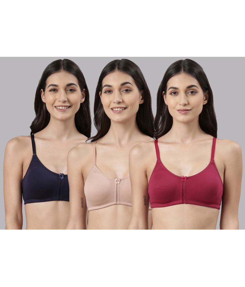     			Dollar Missy Multicolor Cotton Non Padded Women's Everyday Bra ( Pack of 3 )