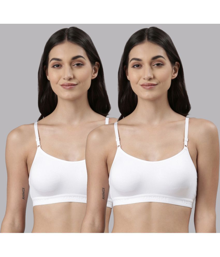     			Dollar Missy Pack of 2 Cotton Non Padded Women's Bralette Bra ( White )