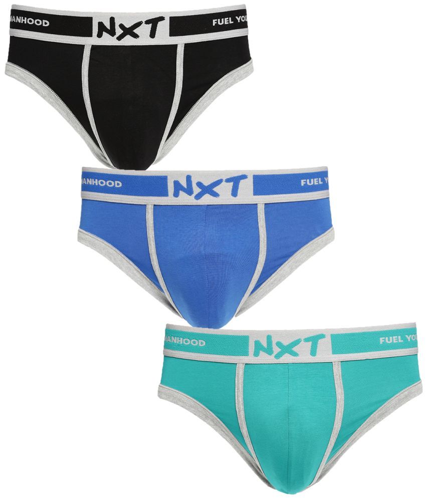     			Force NXT Pack of 3 Cotton Men's Briefs ( Multicolor )  Flexz Eon