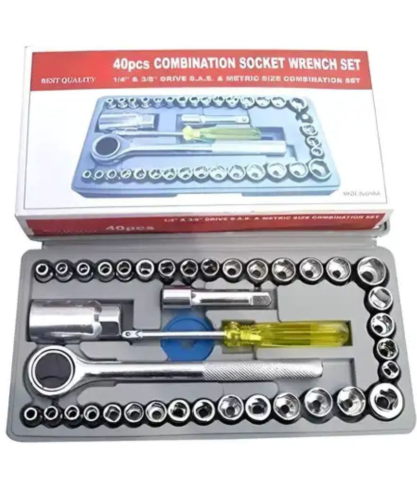     			HOMETALES 40Pcs Multi-Utility Wrench Socket Screwdriver Set For Car/Motorcycle & Home Repairing Tool Kit