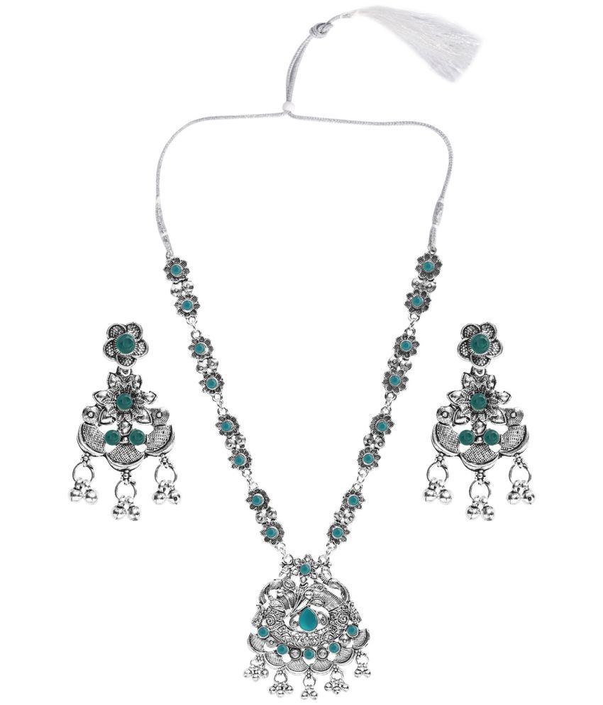     			Sunhari Jewels Green German Necklace Set ( Pack of 1 )