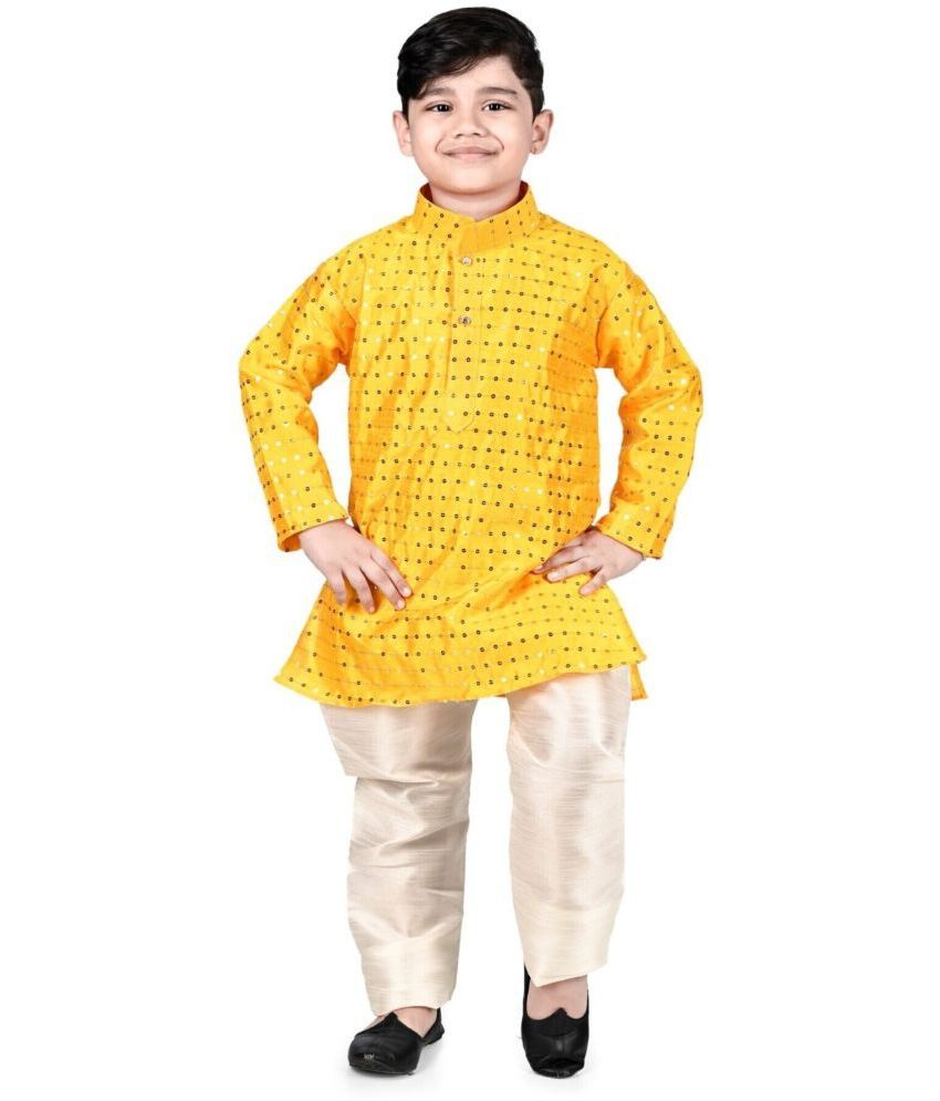     			s muktar garments Pack of 1 Boys Silk ( Yellow )