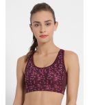 Jockey MI03 Wirefree Padded Polyester Elastane Racer Back Sports Bra-Wine Assorted (Prints May Vary)