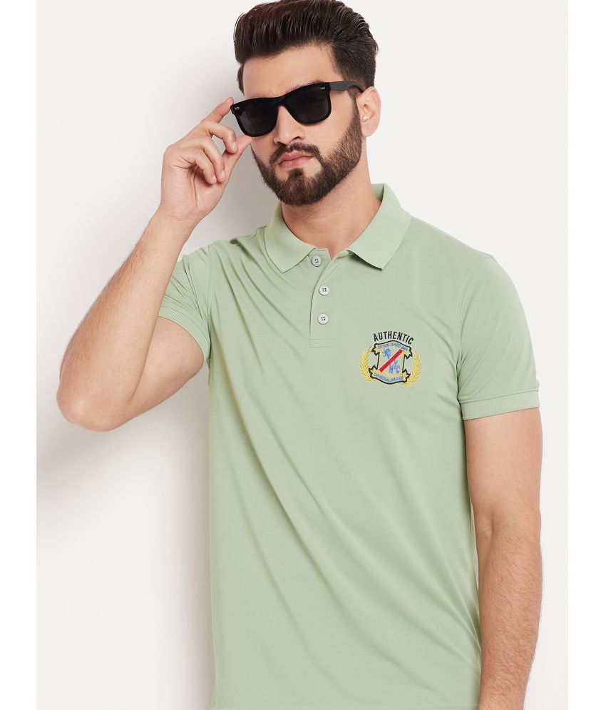     			Auxamis Cotton Blend Regular Fit Embroidered Half Sleeves Men's Polo T Shirt - Sea Green ( Pack of 1 )