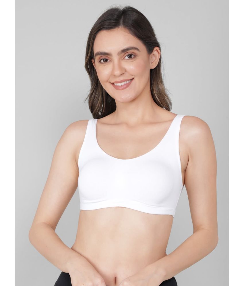     			Jockey 1550 Super Combed Cotton Elastane Slip On Crop Top With Stay Fresh Treatment - White