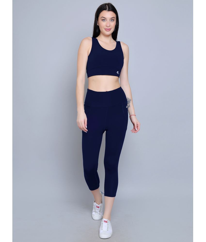     			N-Gal Navy Polyester Solid Tracksuit - Pack of 1