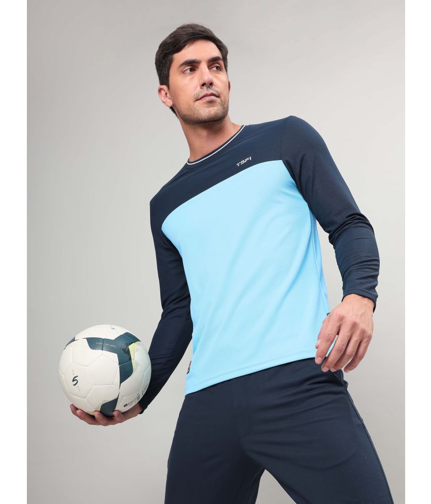     			Technosport Sky Blue Polyester Slim Fit Men's Sports T-Shirt ( Pack of 1 )