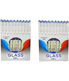 FLAIR Glass by THE MARK Gel Pen (Pack of 20, Blue)