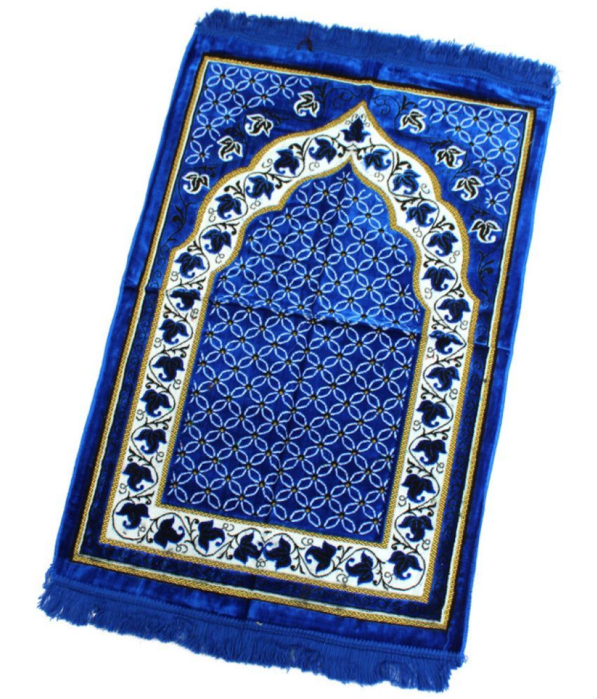     			ADIRNY Blue Single Regular Velvet Prayer Mat ( 110 X 70 cm )