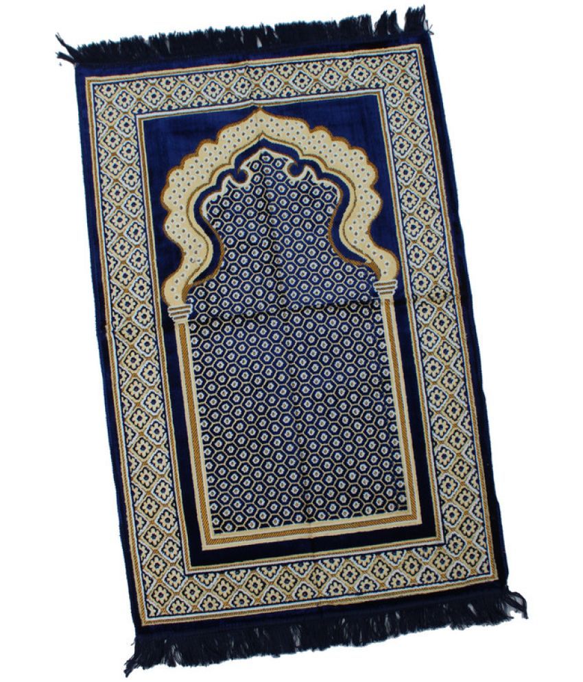     			ADIRNY Blue Single Regular Velvet Prayer Mat ( 110 X 70 cm )