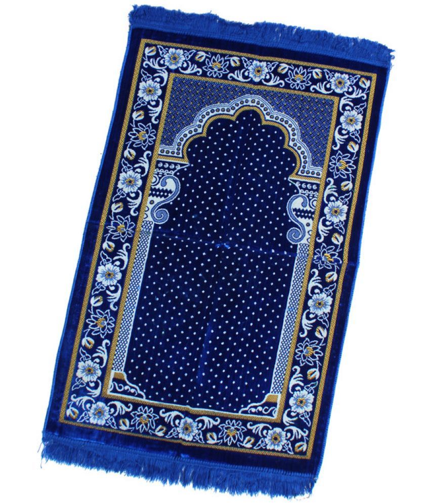     			ADIRNY Blue Single Regular Velvet Prayer Mat ( 110 X 70 cm )