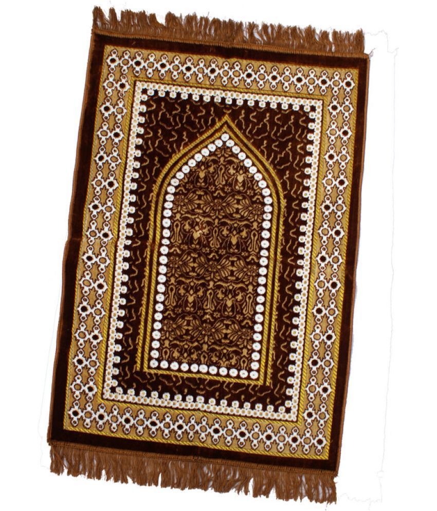     			ADIRNY Brown Single Regular Velvet Prayer Mat ( 110 X 70 cm )