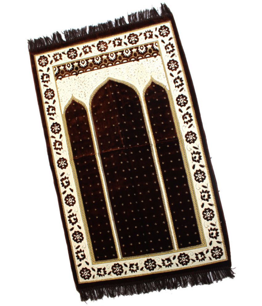     			ADIRNY Brown Single Regular Velvet Prayer Mat ( 110 X 70 cm )