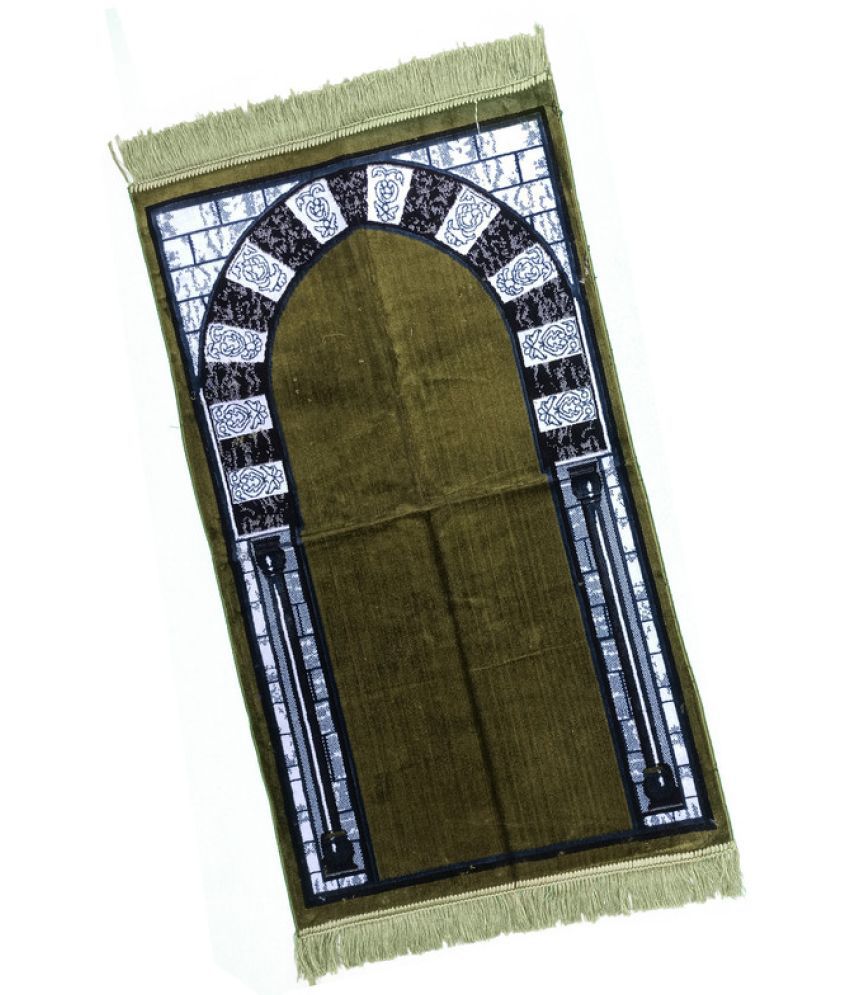     			ADIRNY Green Single Regular Velvet Prayer Mat ( 115 X 65 cm )
