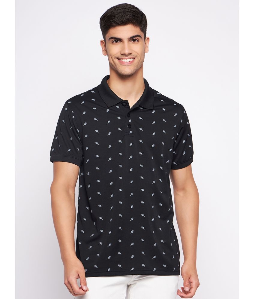     			Auxamis Cotton Blend Regular Fit Printed Half Sleeves Men's Polo T Shirt - Black ( Pack of 1 )