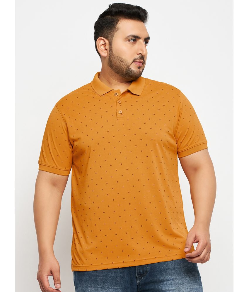     			Auxamis Cotton Blend Regular Fit Printed Half Sleeves Men's Polo T Shirt - Mustard ( Pack of 1 )