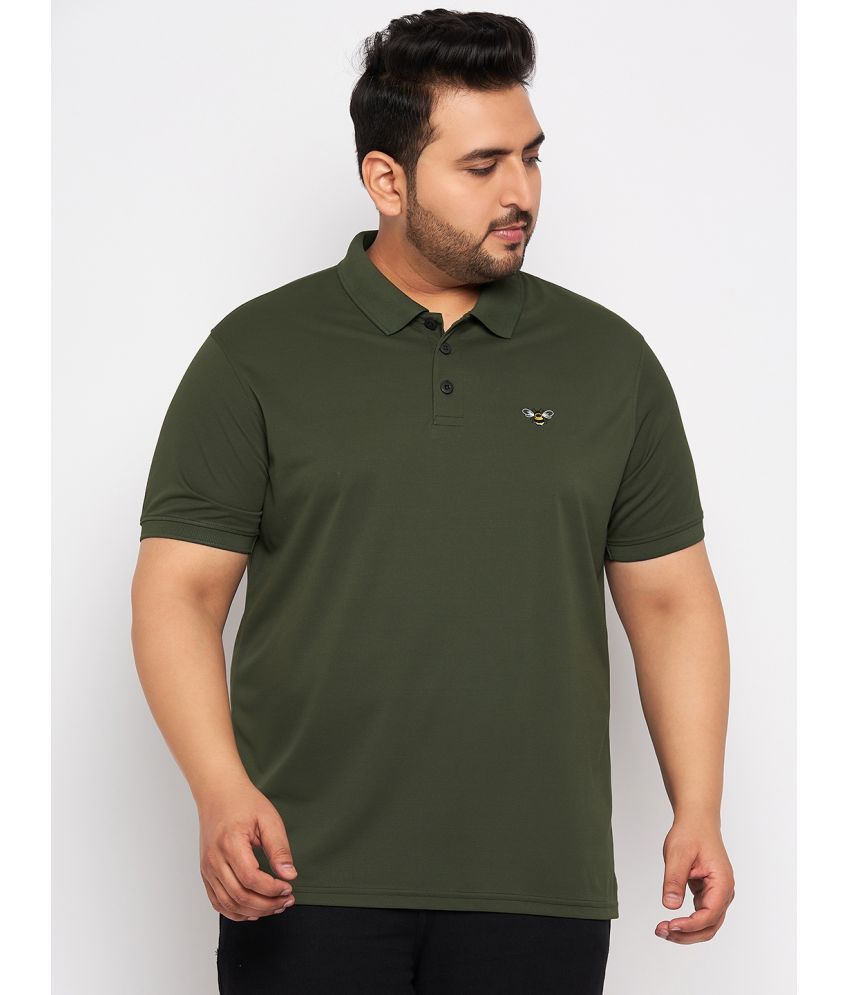     			Auxamis Cotton Blend Regular Fit Solid Half Sleeves Men's Polo T Shirt - Olive ( Pack of 1 )