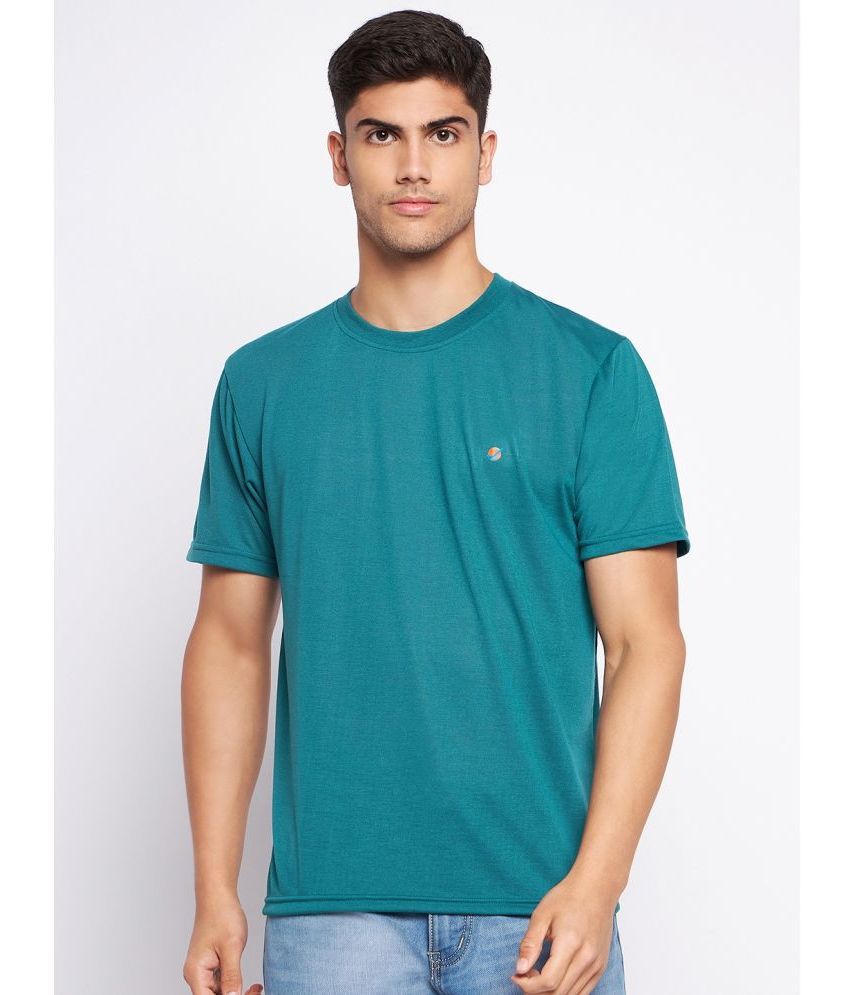     			Auxamis Cotton Blend Regular Fit Solid Half Sleeves Men's T-Shirt - Sea Green ( Pack of 1 )