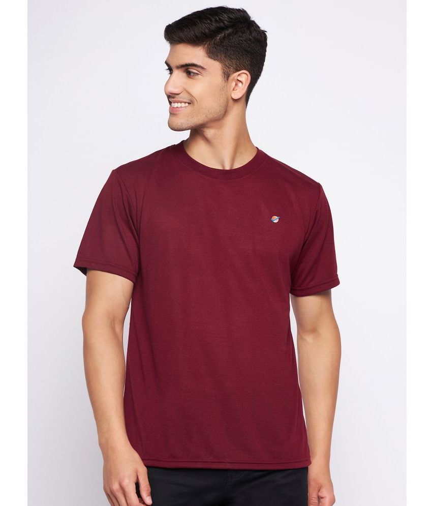     			Auxamis Cotton Blend Regular Fit Solid Half Sleeves Men's T-Shirt - Maroon ( Pack of 1 )