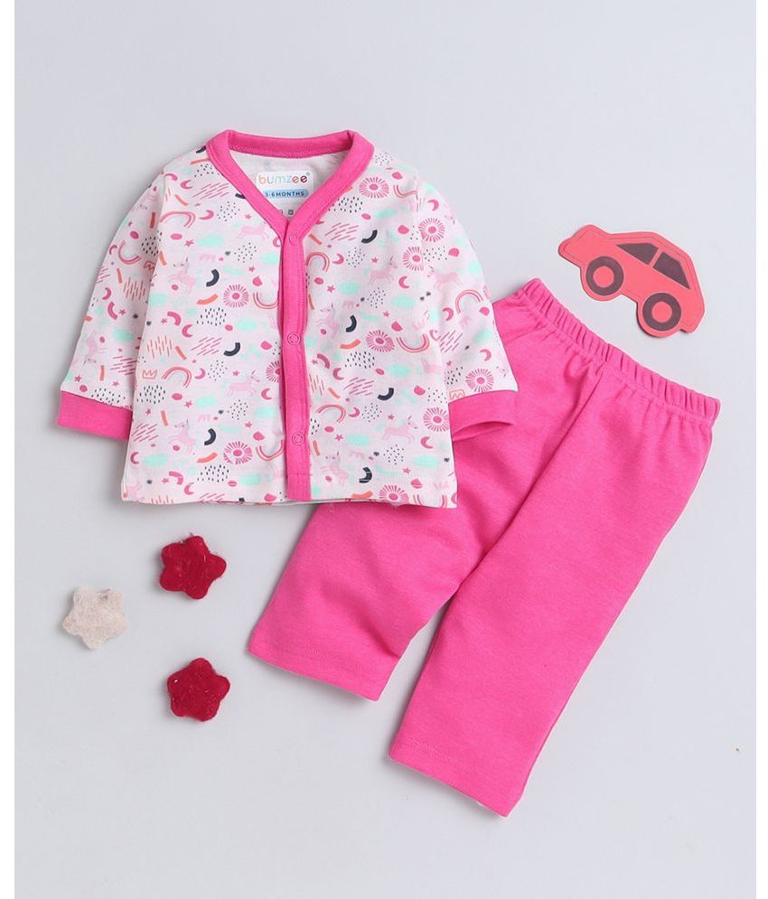     			BUMZEE - Pink Cotton Baby Girl Shirt & Trouser ( Pack of 1 )