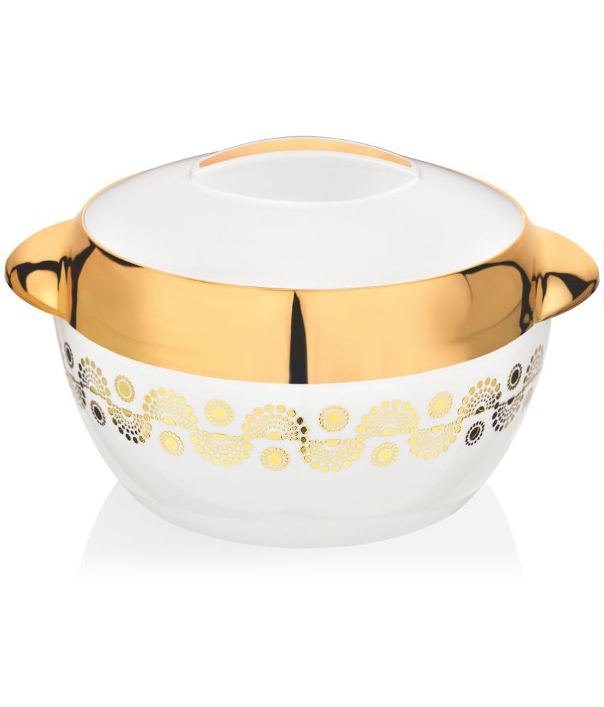     			Cosmo Paradise Gold : White Off White Plastic Thermoware Casserole ( Set of 1 , 1250 mL )