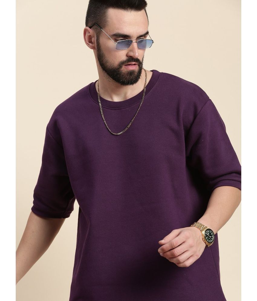     			Dillinger Fleece Round Neck Men's Sweatshirt - Purple ( Pack of 1 )