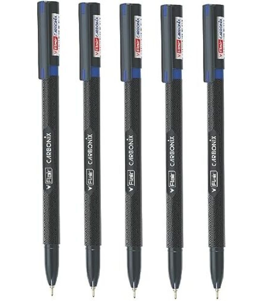     			FLAIR Carbonix 0.7mm 5 Pcs Blister Pack With Double Writing Length Ball Pen (Pack of 10, Blue)